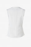 Sleeveless V Neck Top with Roushing