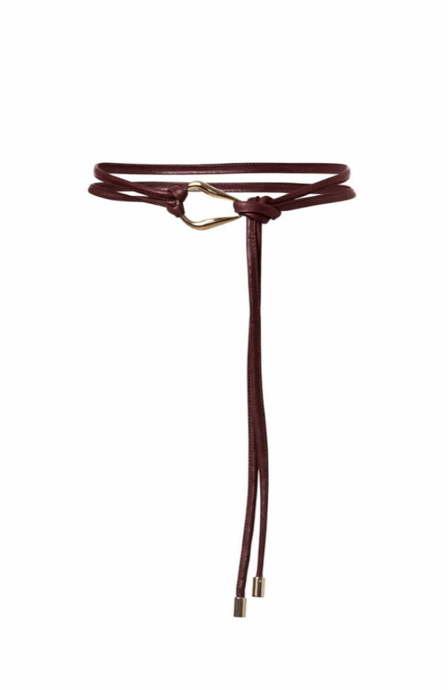 Wrap Cord Belt Organic Buckle in Plum