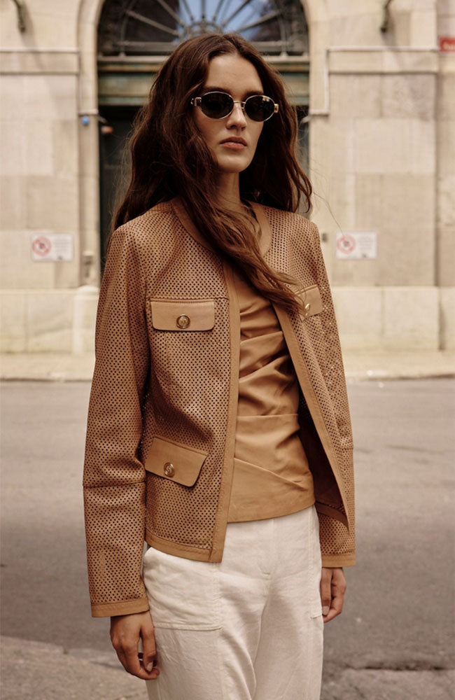 LS Perforated Leather Jacket