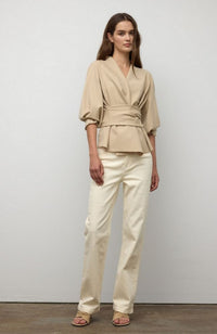 Raw Edge Belted Jacket