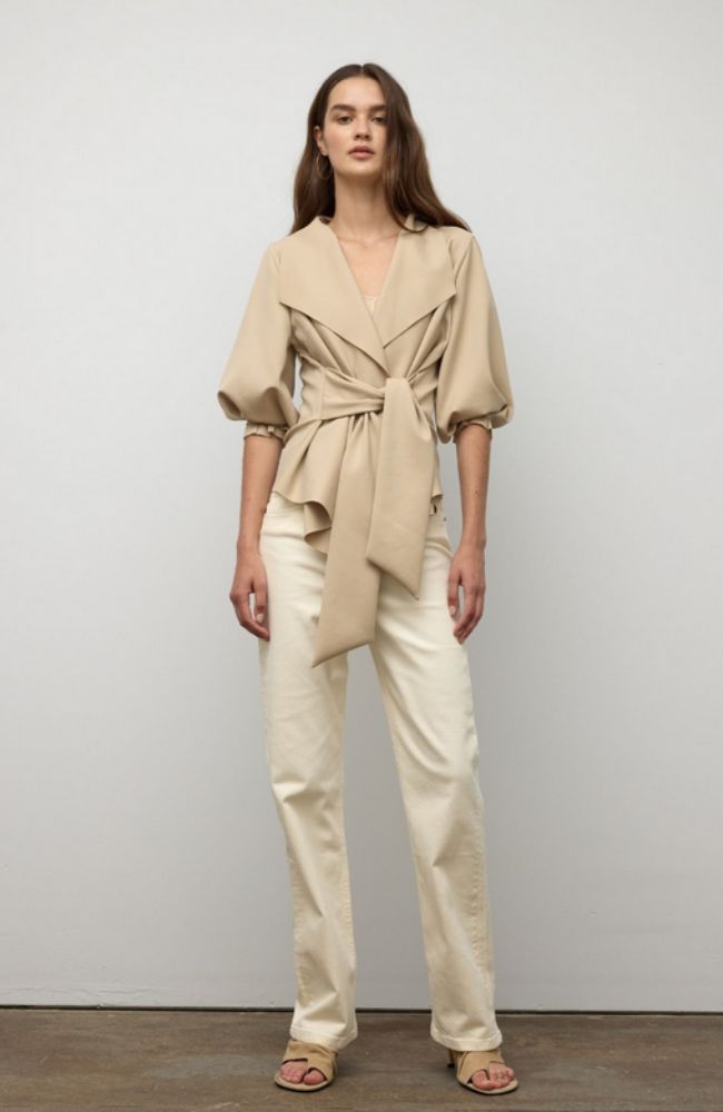 Raw Edge Belted Jacket