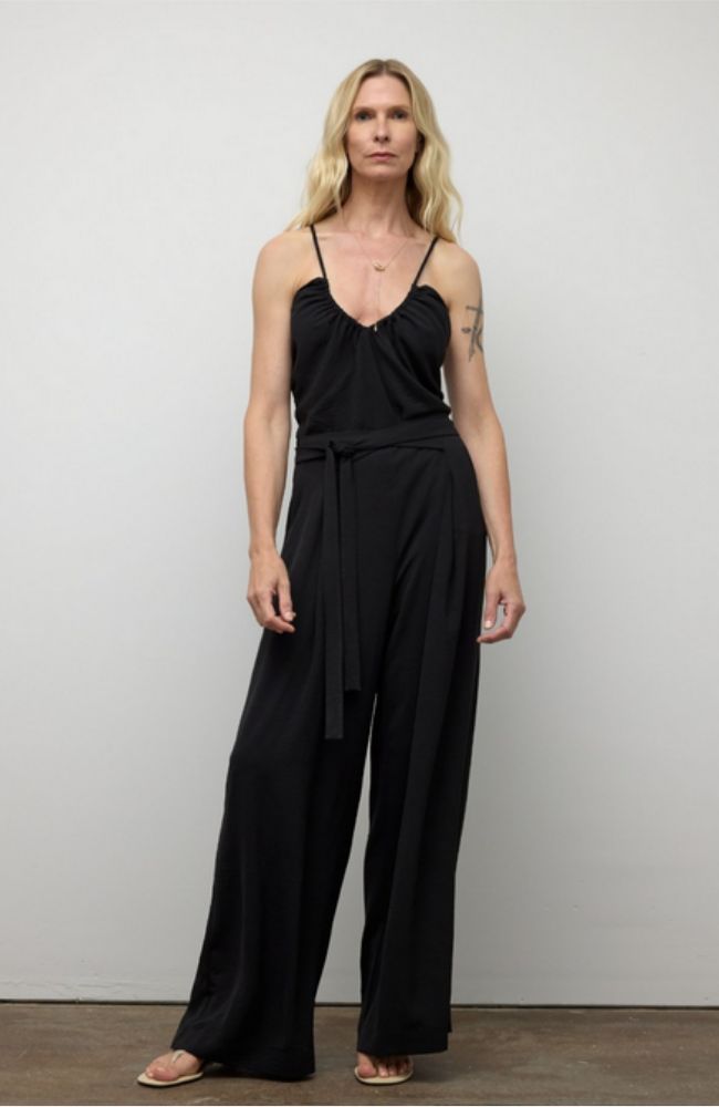 Wide Leg Pant with Ribbon Belt