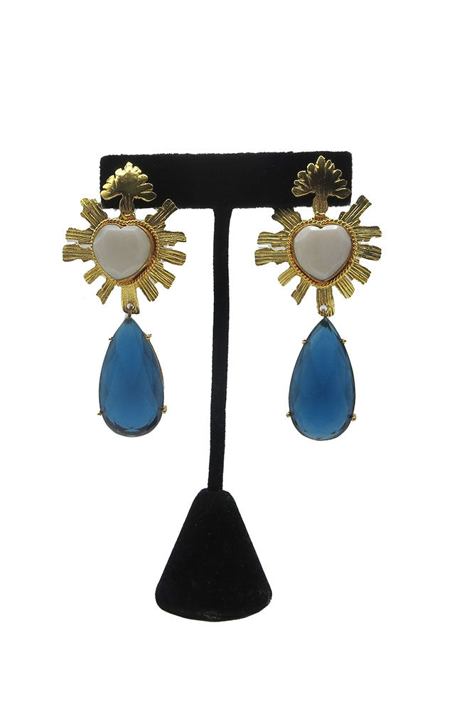 Sagrado Earring White and Blue