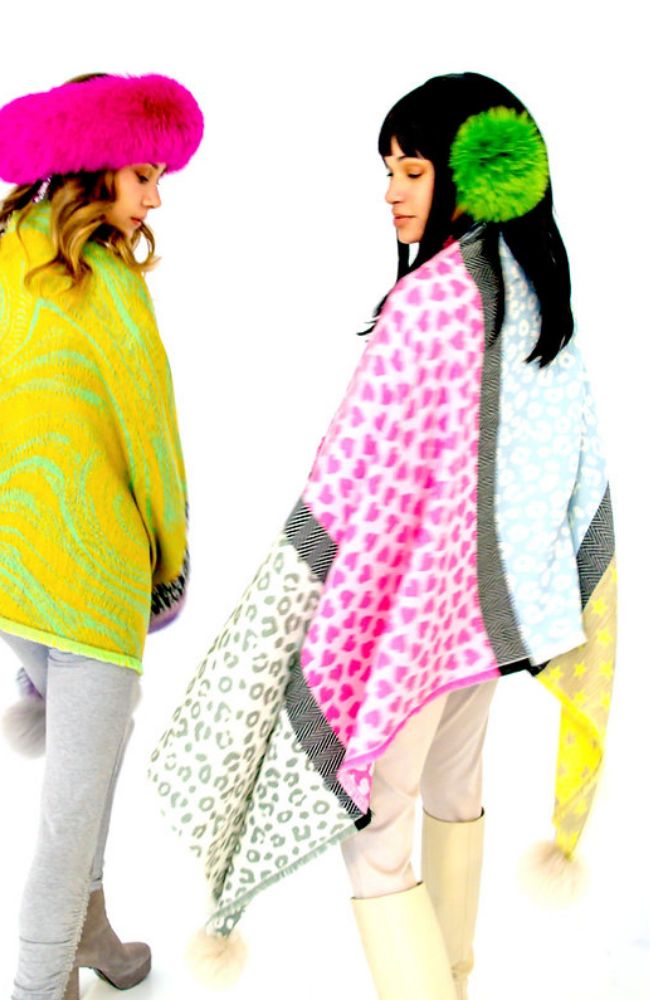 Scarf with Heart Stars Leopard
