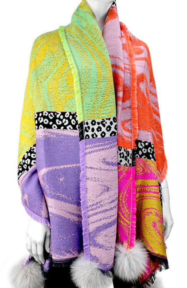 Scarf with Swirls and Leopards