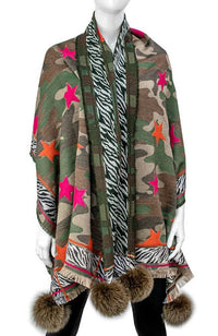 Camo Zebra and Stars Scarf