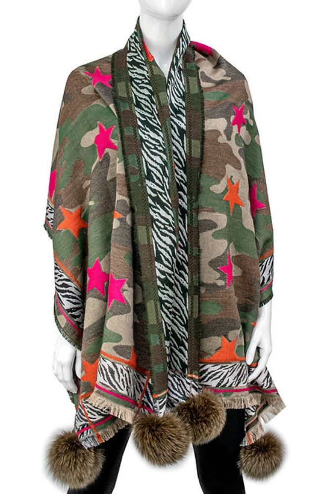 Camo Zebra and Stars Scarf