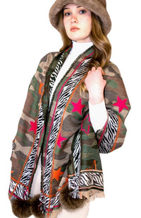 Camo Zebra and Stars Scarf