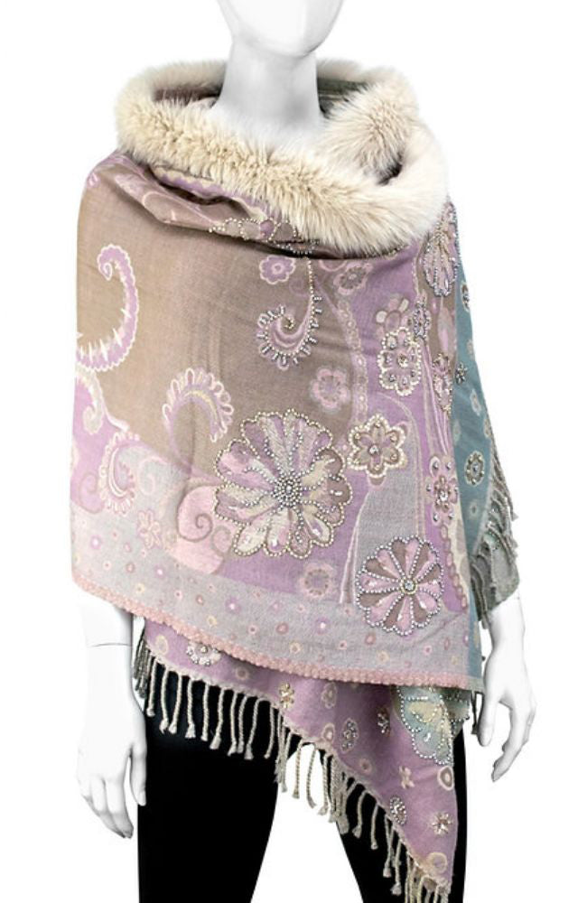 Scarf with Beads and Fox