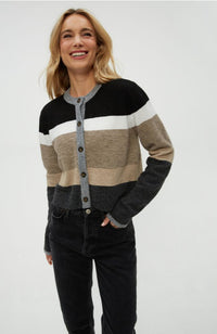 Fiona Stripe Crewneck Cardigan
