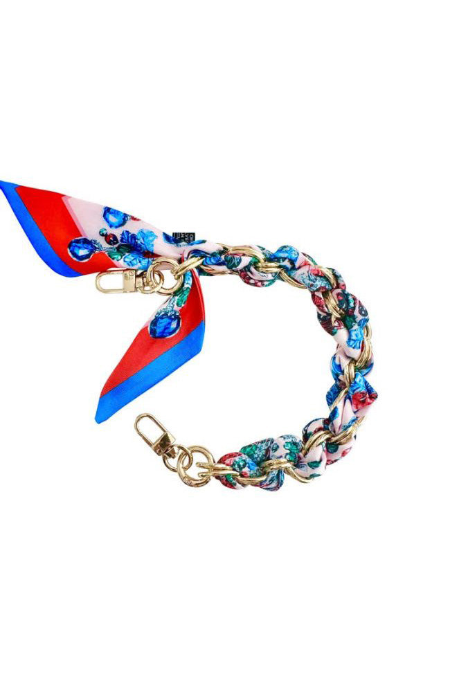 Short Phone Chain Scarf Bejeweled Print
