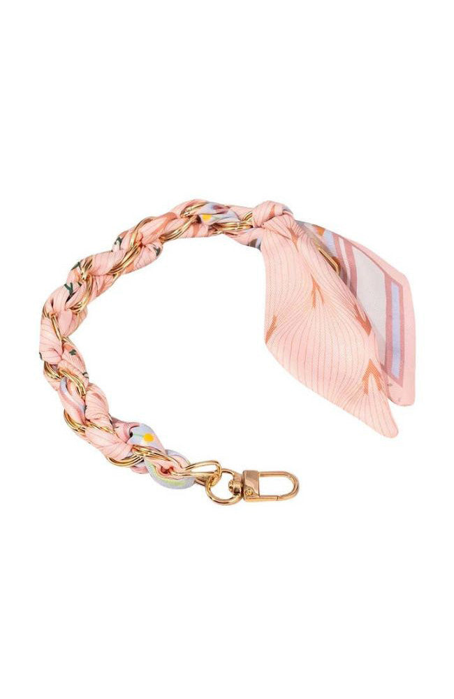 Short Phone Chain Scarf Pastel Stripe Print