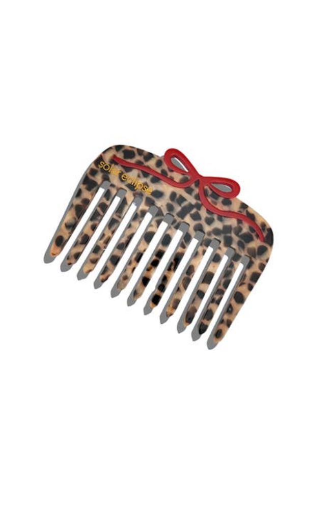 Leopard Bow Pocket Hair Comb