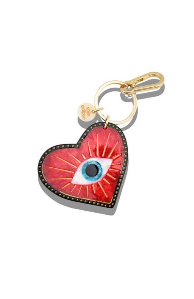 Lucky Eye Heart Charm Keychain