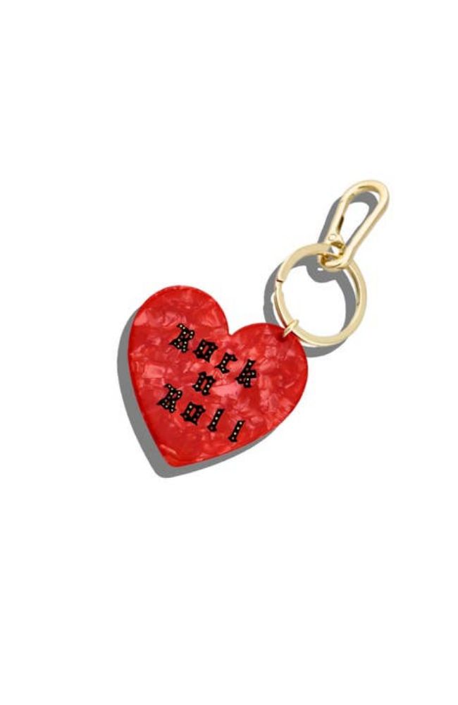 Rock 'N Roll Heart Charm Keychain