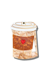 Heart Coffee Cup Compact Mirror