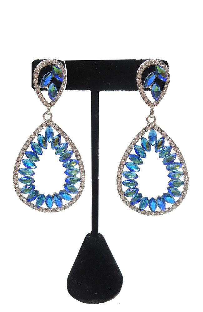 Blue Pear Shape Earrings