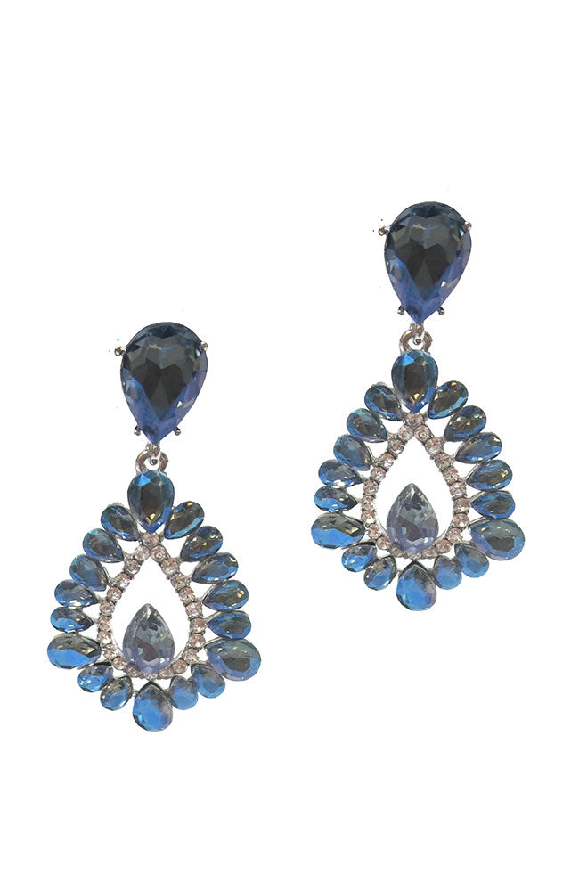 Sapphire Linked Pear Earrings