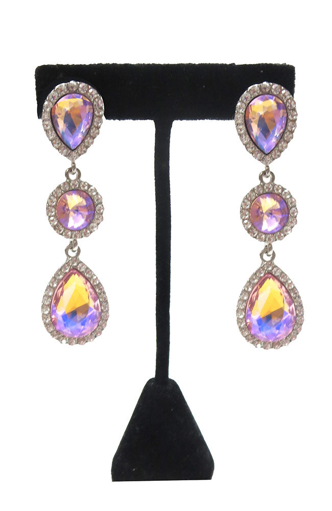 Teardrop Round Stone Earring