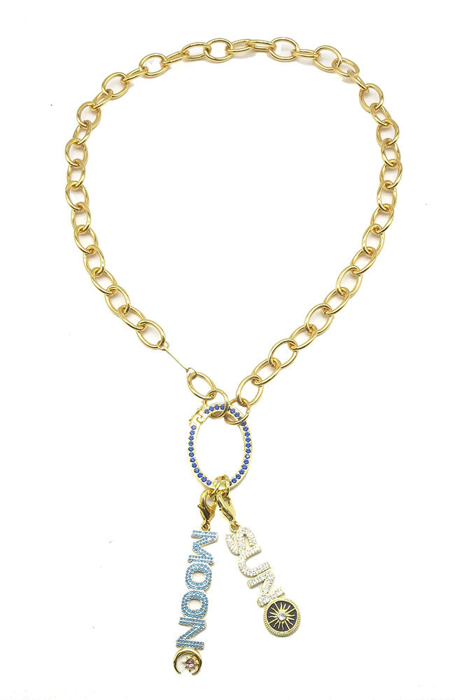 Sun Moon Gold Chain Necklace