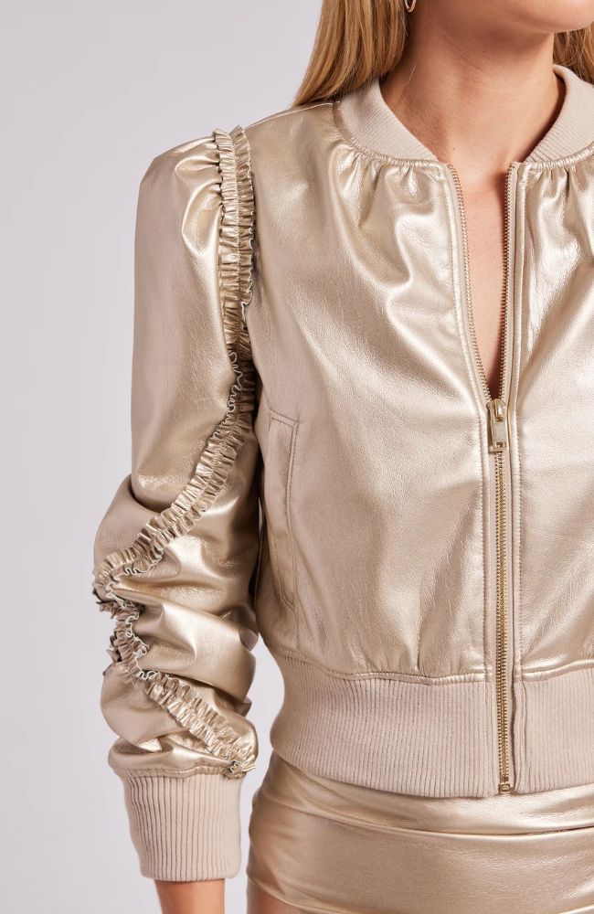 Chloe Vegan Leather Bomber Jacket