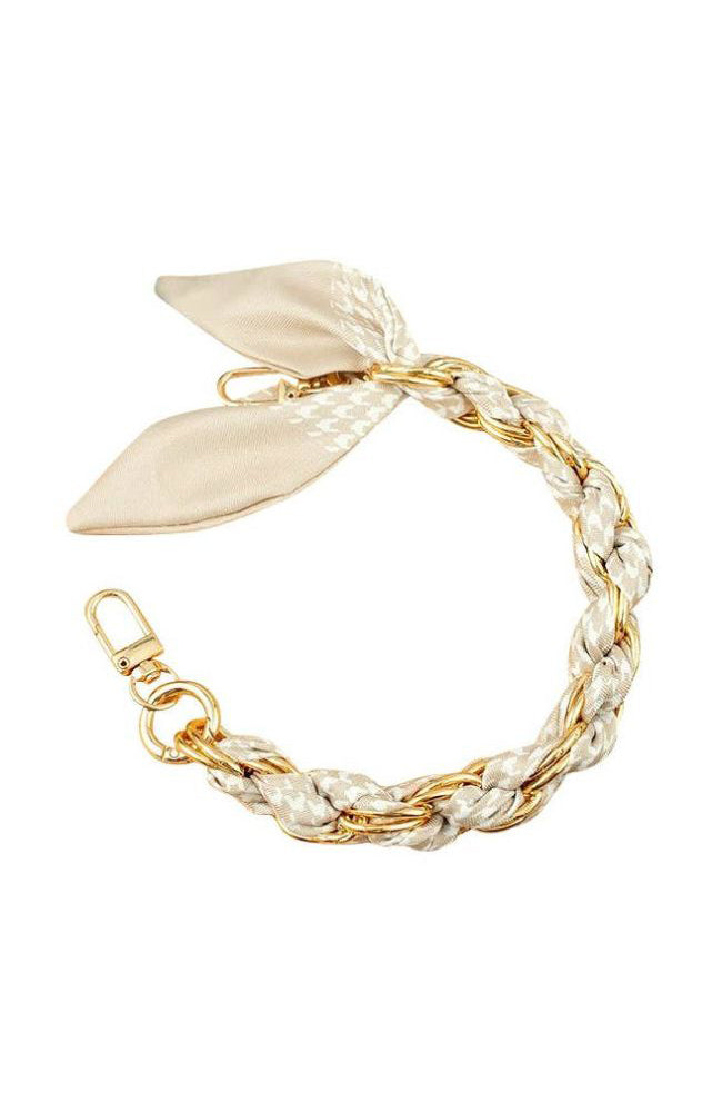 Short Phone Chain Scarf Cream