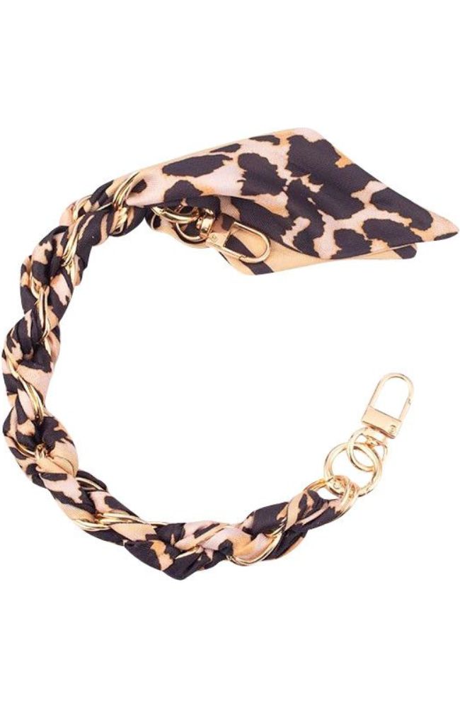 Short Phone Chain Scarf Black Animal