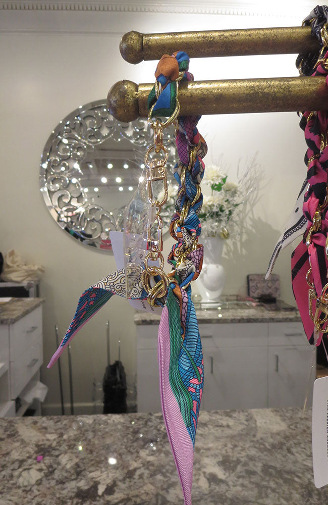 Short Phone Chain Scarf Colorful Paisley