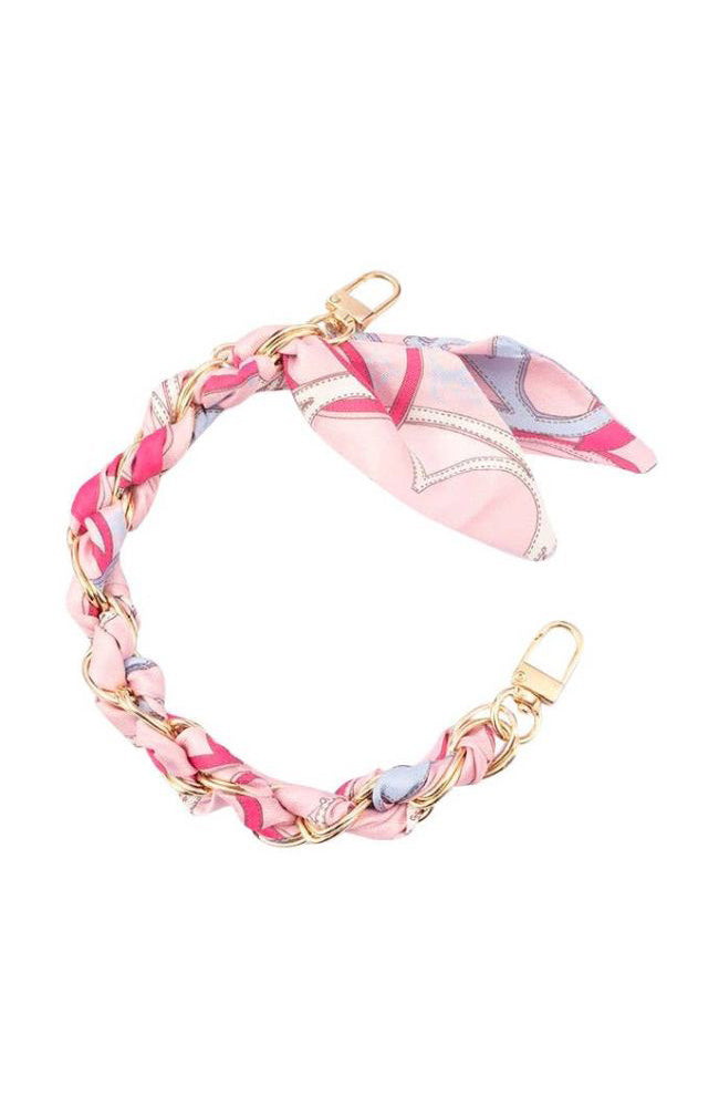 Short Phone Chain Scarf Pink