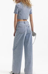 Blue Embellished Jeans