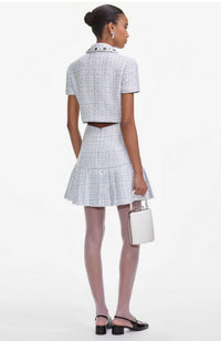 Blue Boucle Mini Dress
