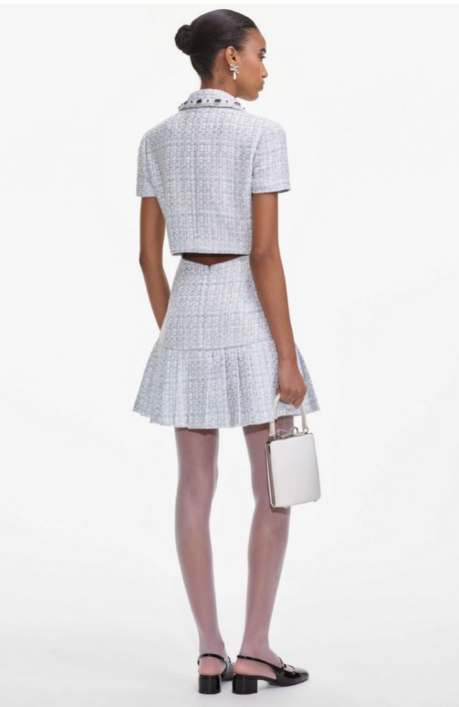 Blue Boucle Mini Dress