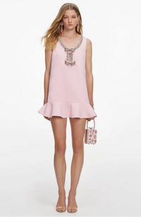 Pink Crepe Mini Dress