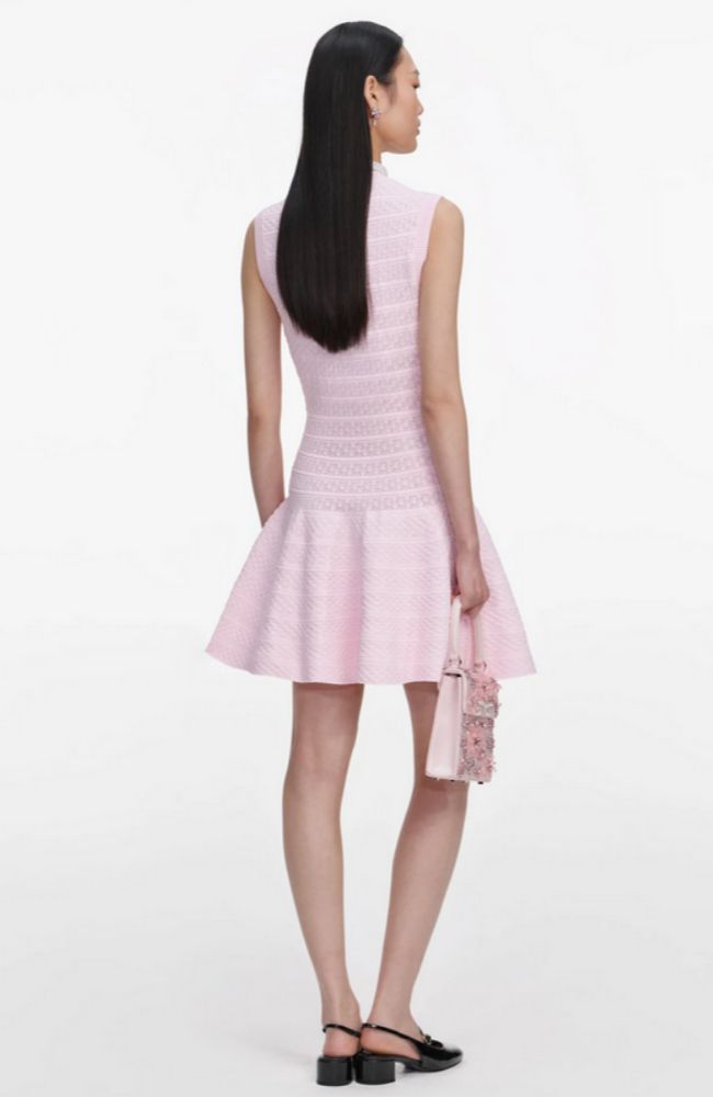 Pointelle Diamante Mini Dress