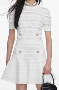 White Pointelle Knit Top
