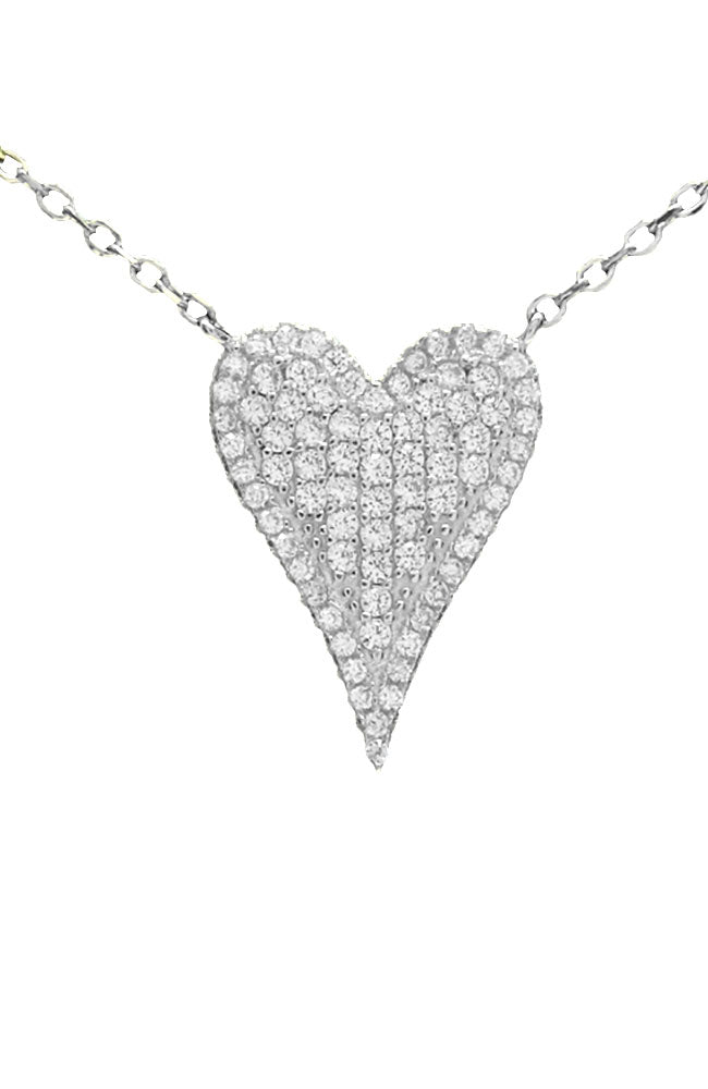 Large Pave Heart Necklace