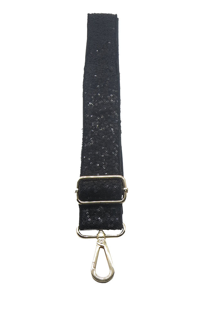 Black Sequin Guitar Strap