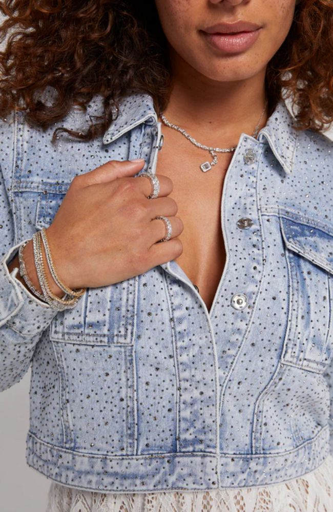 Leona Crystal Denim Jacket