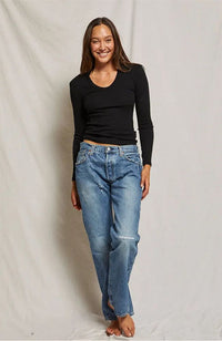 Robyn Luxe Rib Long Sleeve U-Neck Top