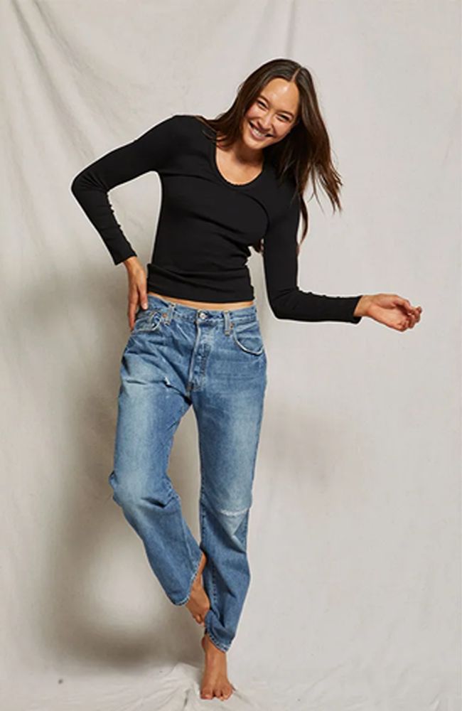 Robyn Luxe Rib Long Sleeve U-Neck Top