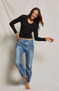 Robyn LS Luxe Rib U Neck Tee