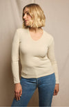 Robyn LS Luxe Rib U Neck Tee