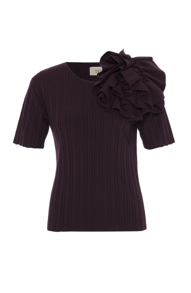 Pallas Rosette Rib Knit Tee