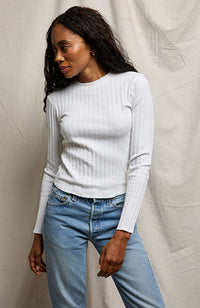 Rowe Poorboy Rib Crewneck Long Sleeve Top