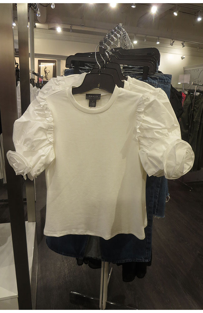 Flower Ruffle SS Top