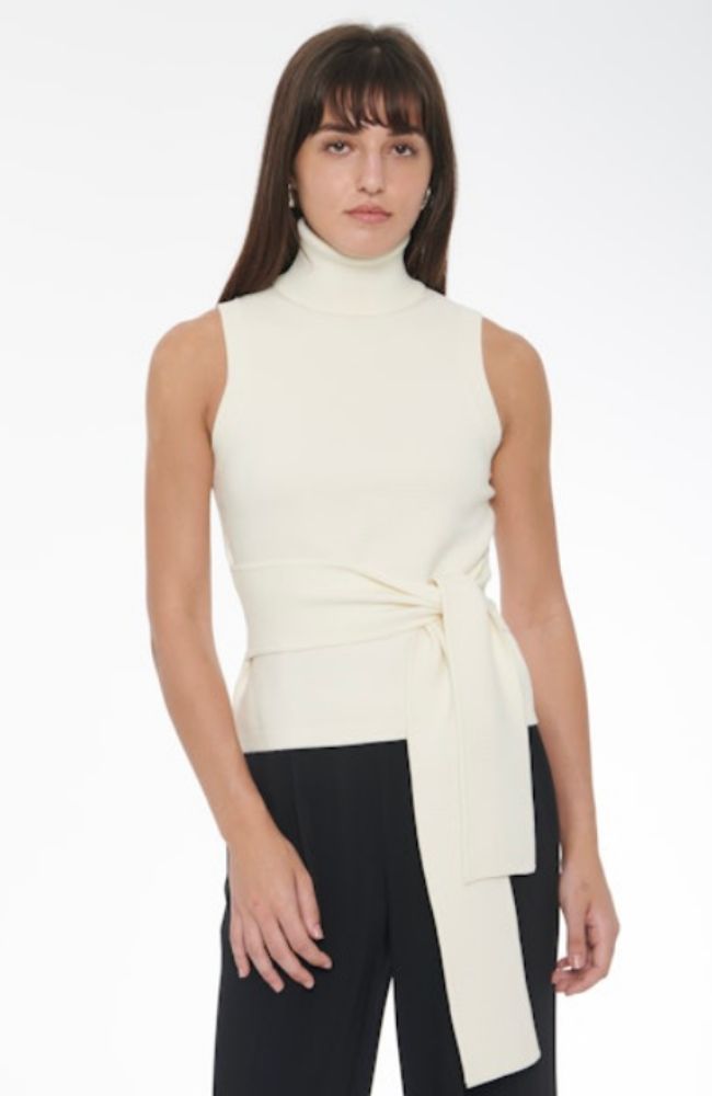 Celeste Tie Front Turtleneck