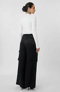 Maia Silky Satin Cargo Pants