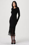 Darby LS Fringe Midi Dress