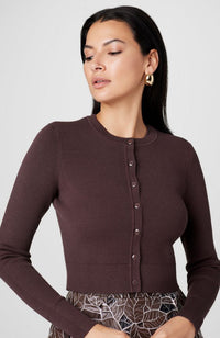 Zoe Classic Cardigan in Espresso