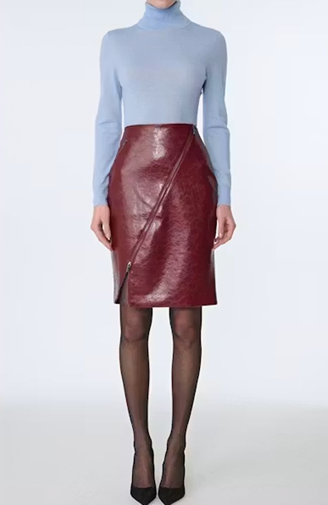 Verena Asymmetrical Zip Front Skirt